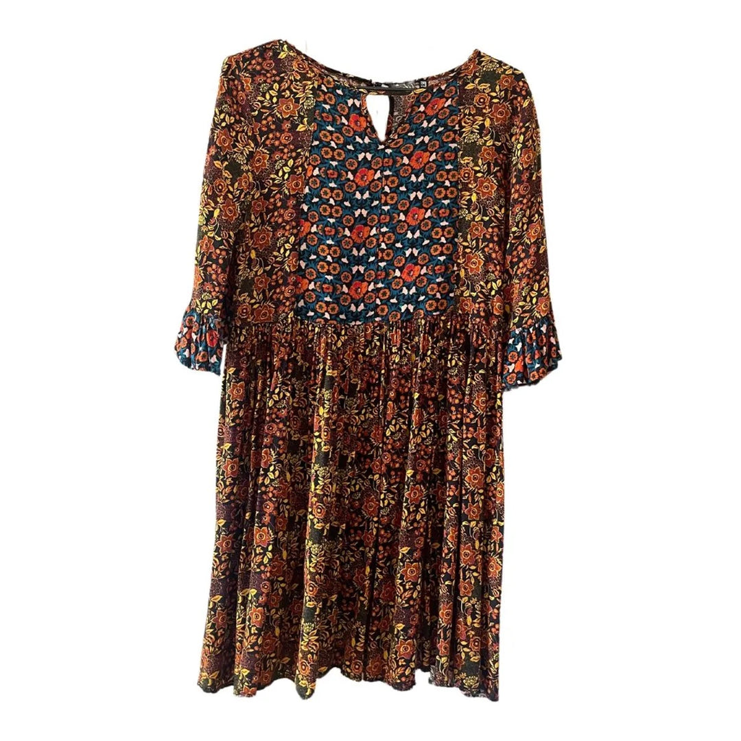 Previously Thrifted Boho Style Mini Dress (Small)