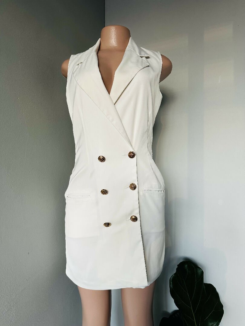 Missguided Double Breasted Sleeveless Blazer Dress WISI-Oi Missguided Double Breasted Sleeveless Blazer Dress WISI-Oi