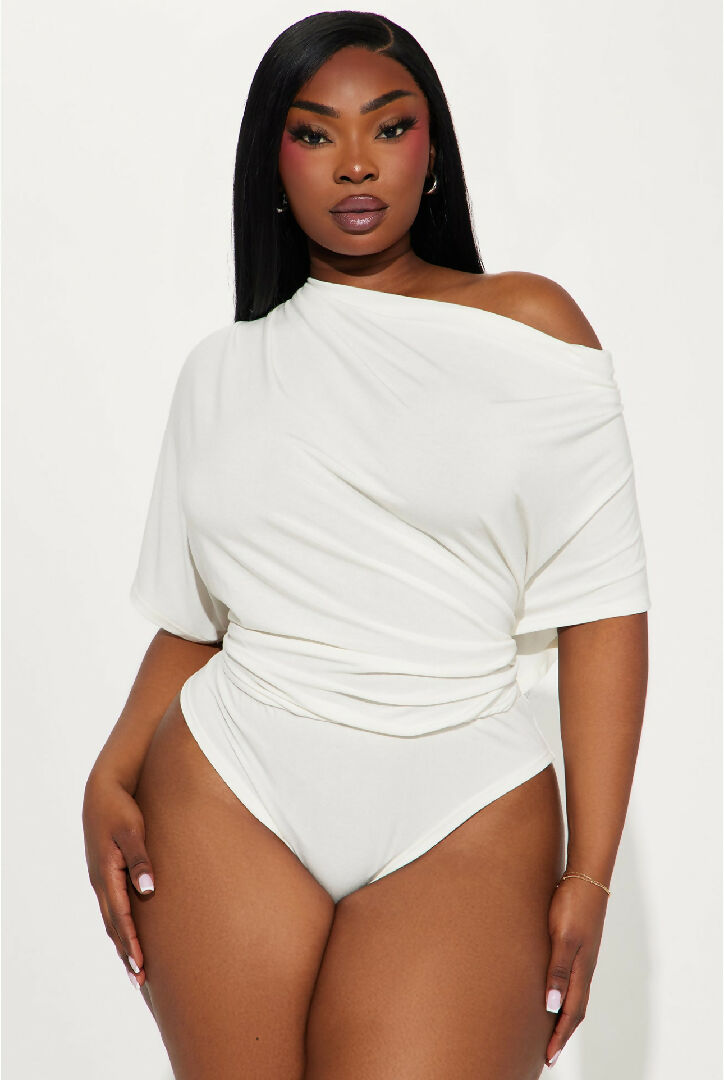 Plus size white off the shoulder bodysuit hotsell