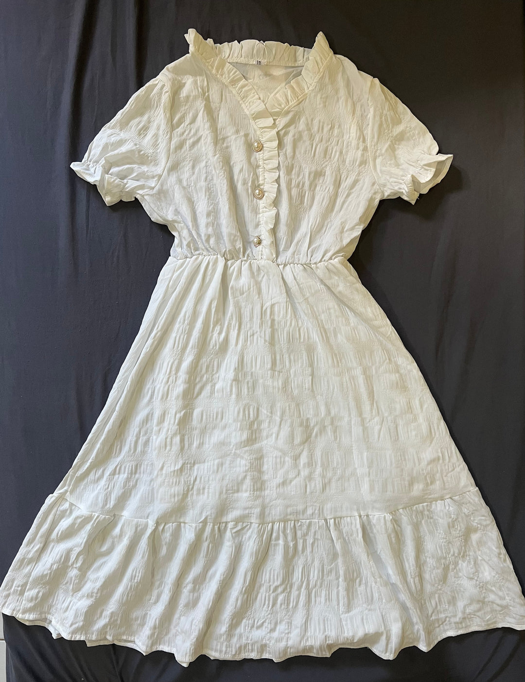 Vintage-Inspired White Dress - Size Large (Brand New, Never Worn)