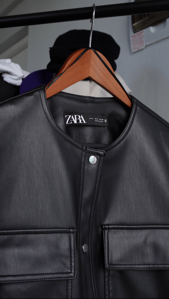 Zara FAUX leather jacket