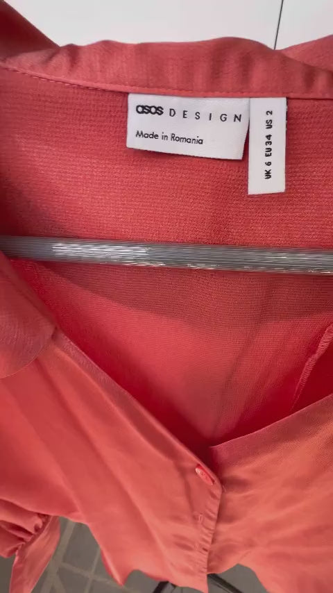 Orange Satin Like Shirt