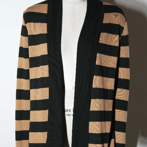 Image of Tan & Black Striped Cardigan