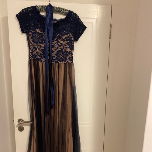 Image of Blue And Blush Evening Dress