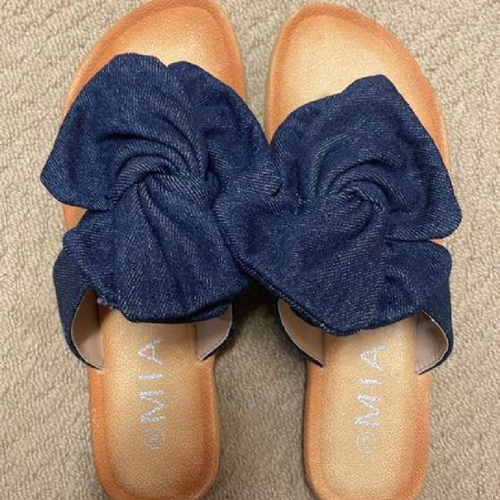 Image of Summer Sandals With Denim Flower