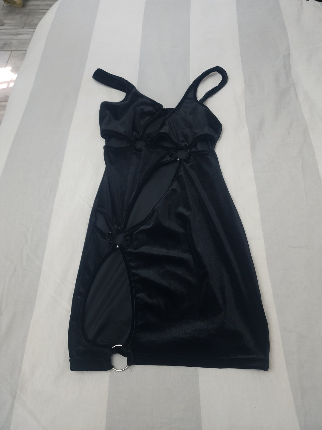 Image of Satin Bodycon Cutout Dress 