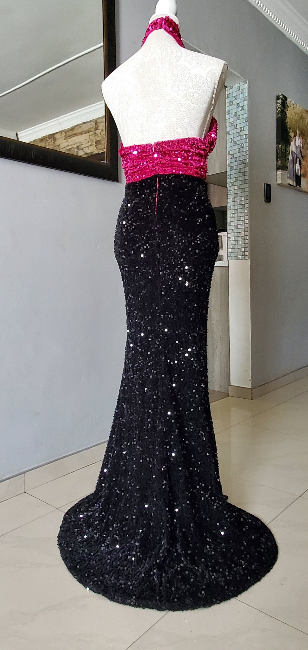 Image of Pink And Black Party Matric Dress