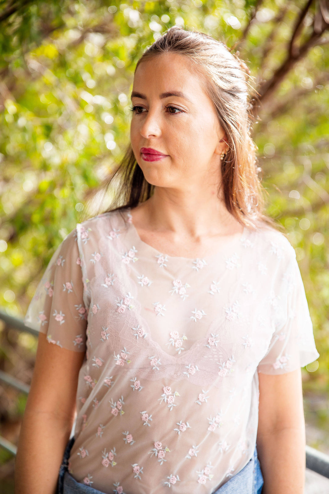 Image of Sheer Floral Top