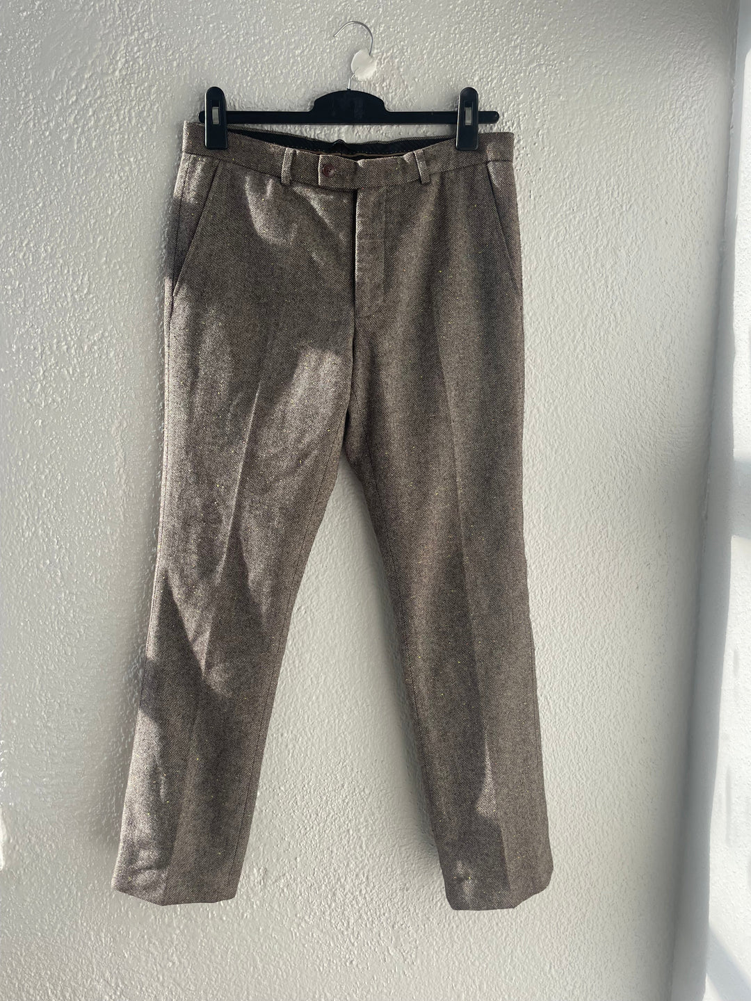 Image of Brown textured trousers 