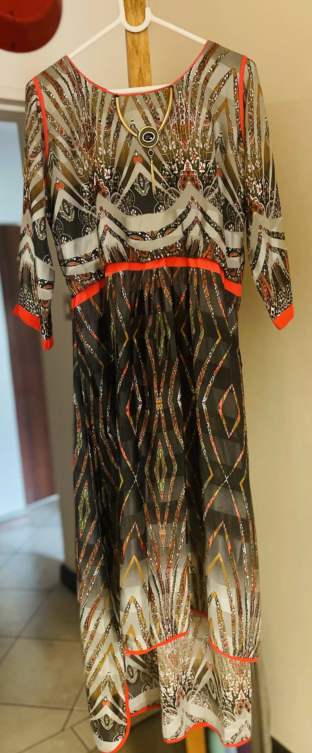 Image of High-Low Printed Dress