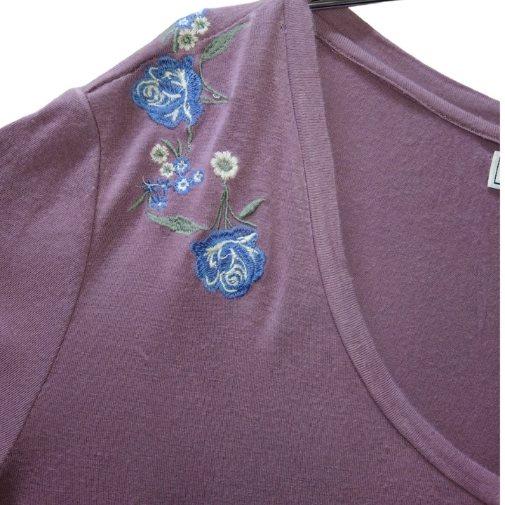 Women's T-Shirt with Embroidery Detail