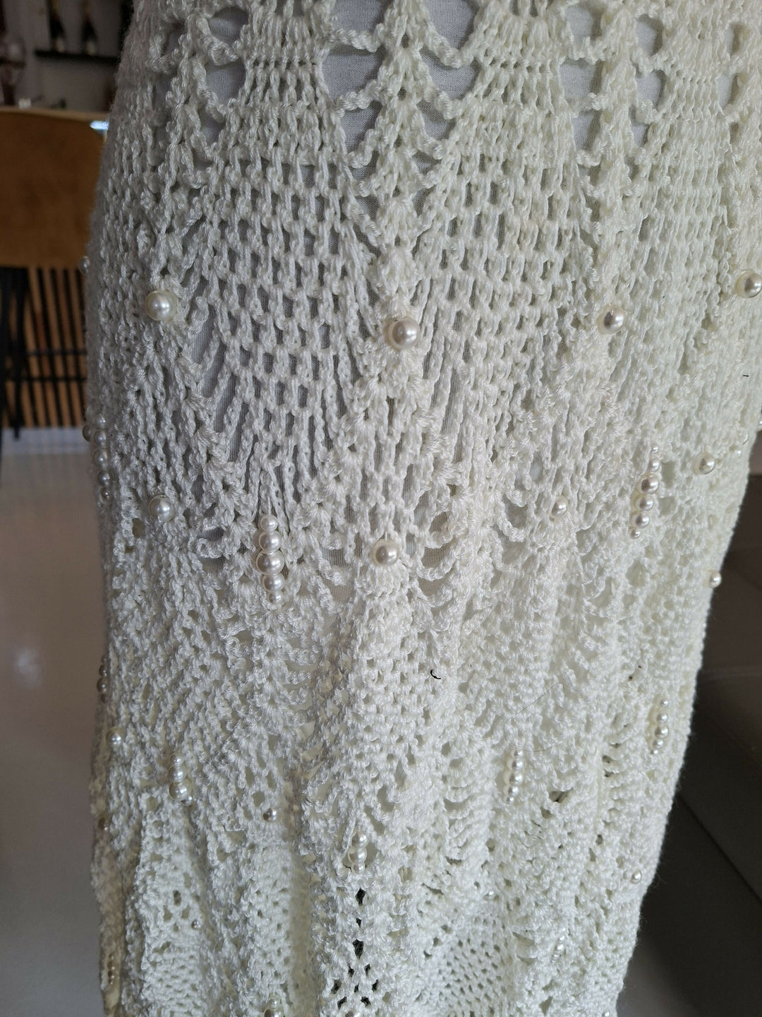 Pearl Crochet Cutout Dress