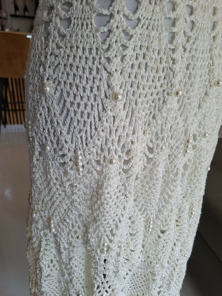 Pearl Crochet Cutout Dress
