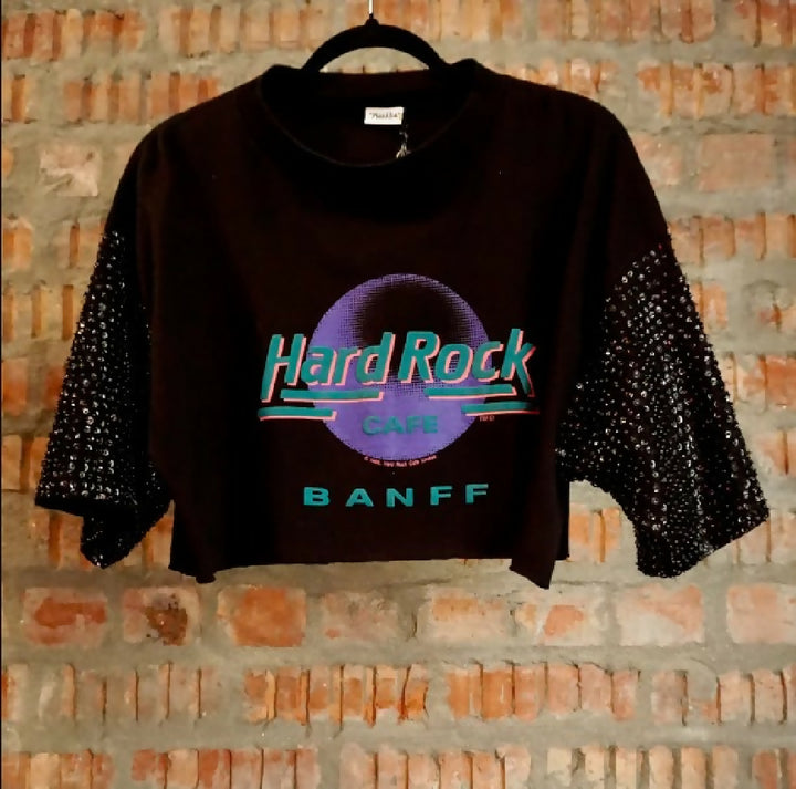 Upcycled vintage crop hard rock 1