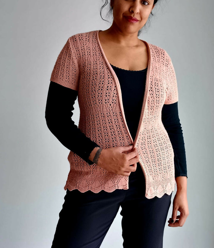 Jersey Knit Short Sleeve Shrug