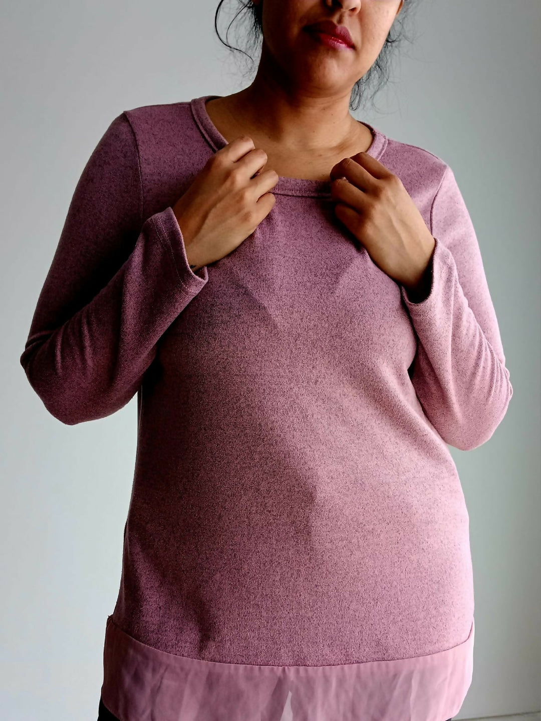Dusky Pink Long-Sleeve Top - Winter Wear