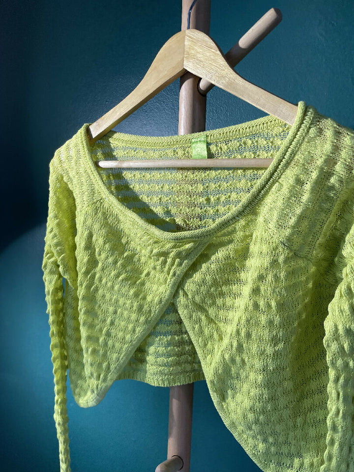 Neon Yellow woven woolen sleeves