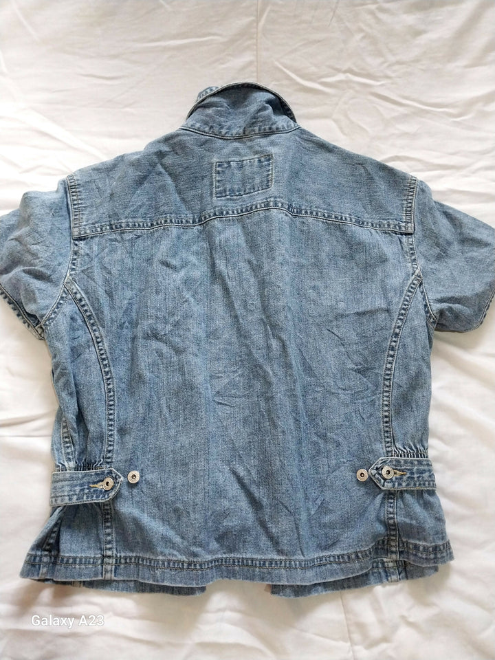 Collar Pre-Owned Denim Top
