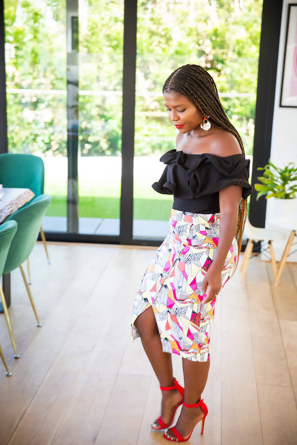 Image of Anisa Mpungwe Geometric Pencil Skirt