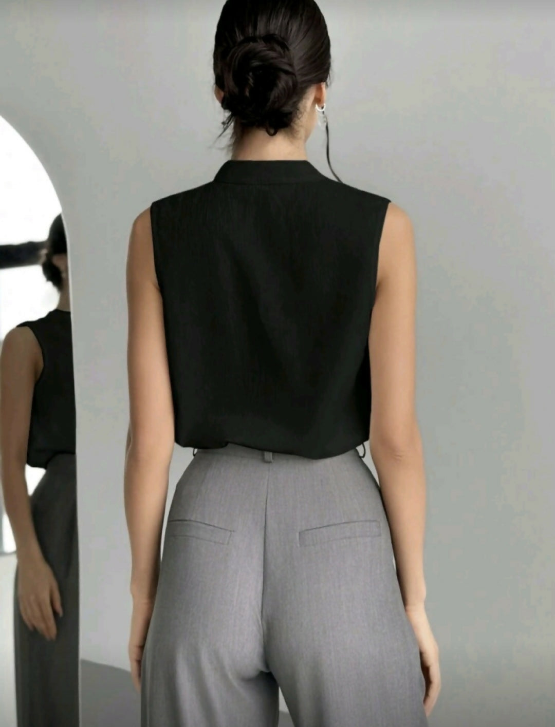 Elegant minimalist sleeveless top