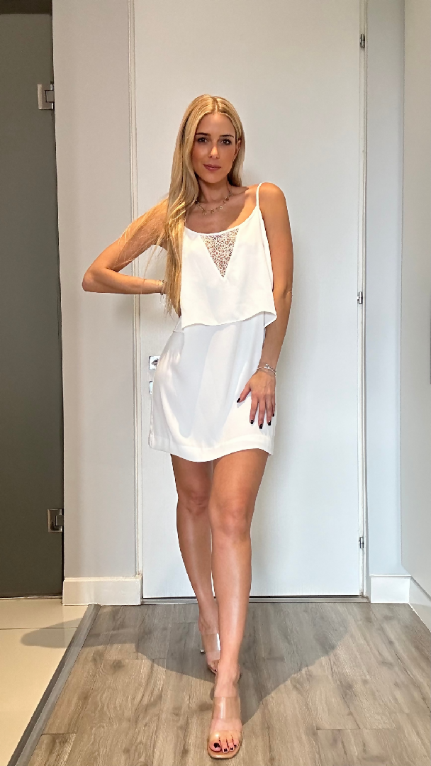 Mango White Strap Dress