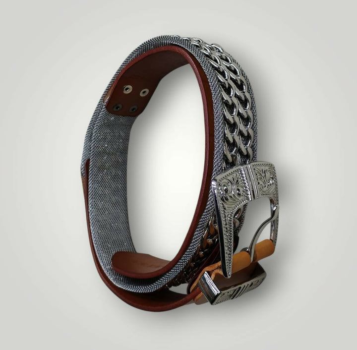 Nanni Metal-Leather Belt