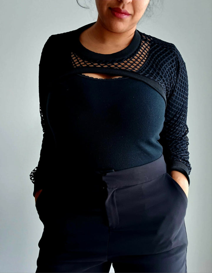 Black Mesh Overgarment - Casual & Gym Wear
