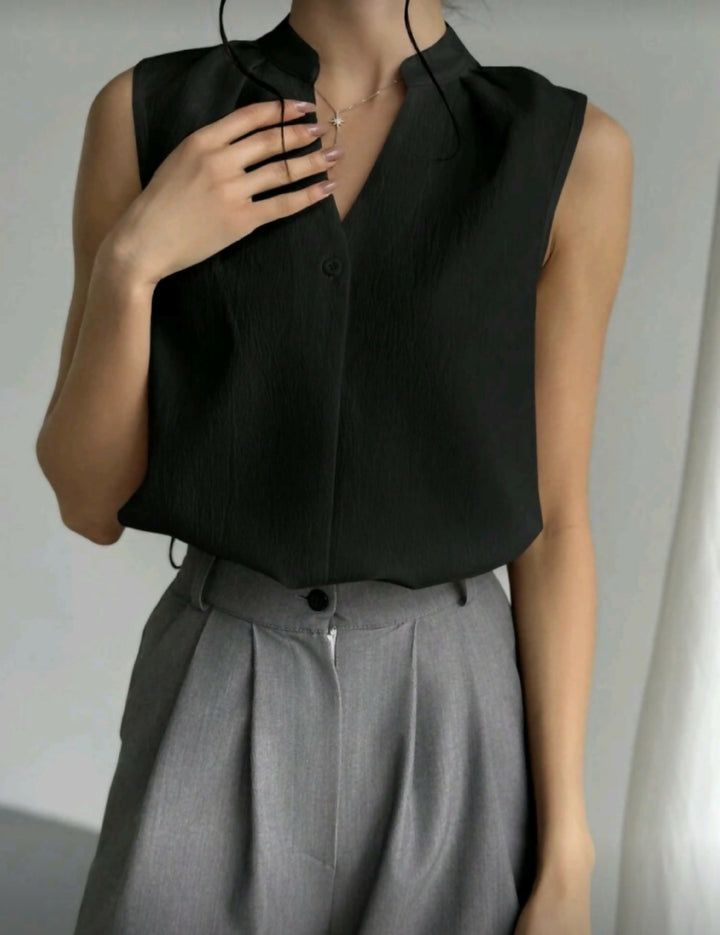 Elegant minimalist sleeveless top