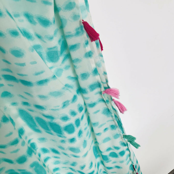 Turquoise Kaftan with Colourful Accents
