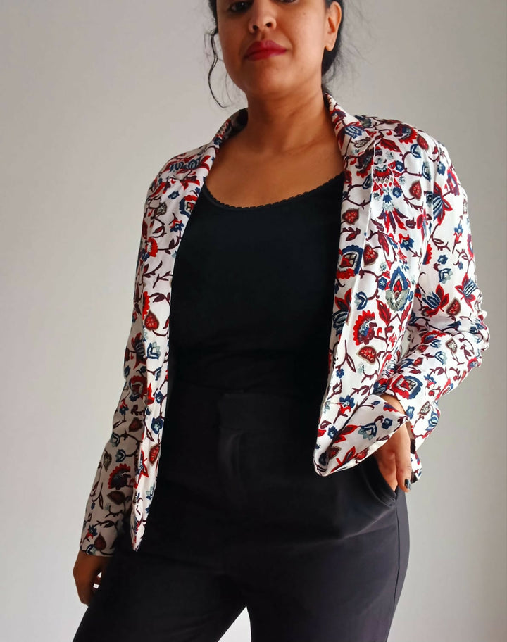 Women's Medium Floral Suit Jacket