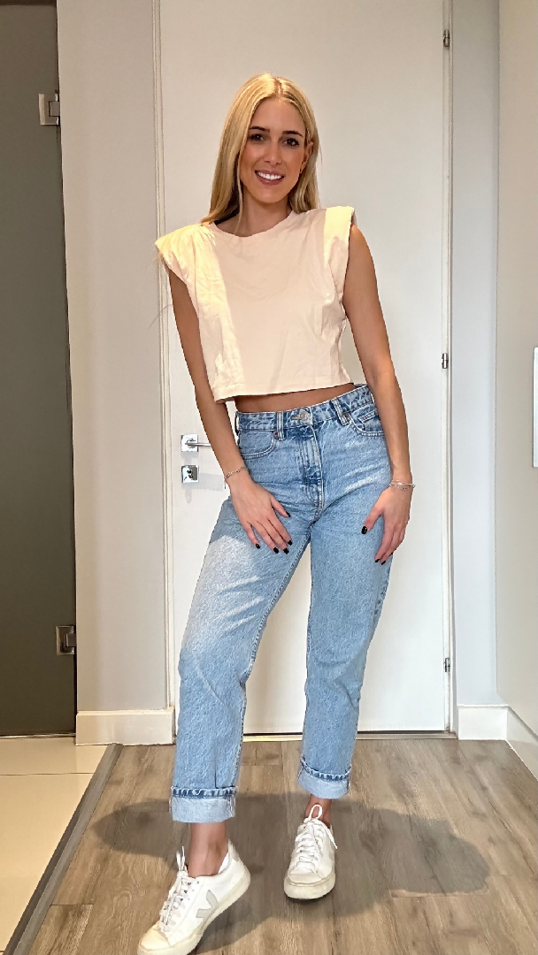 Zara Peach Crop Shirt