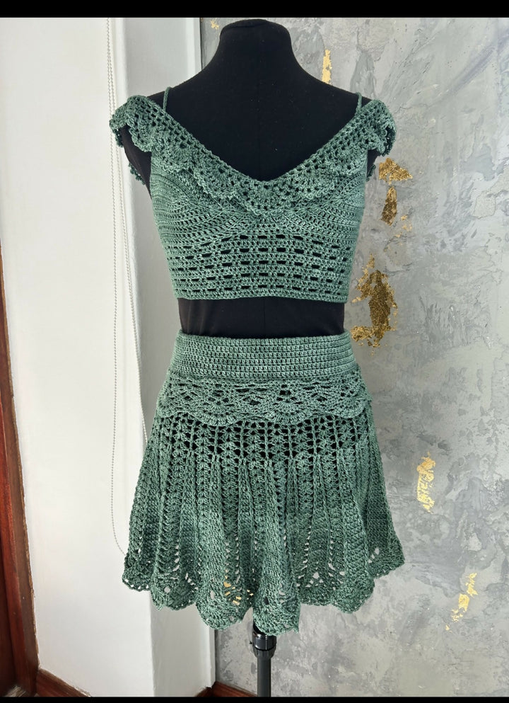 Crochet Flaired skirt set