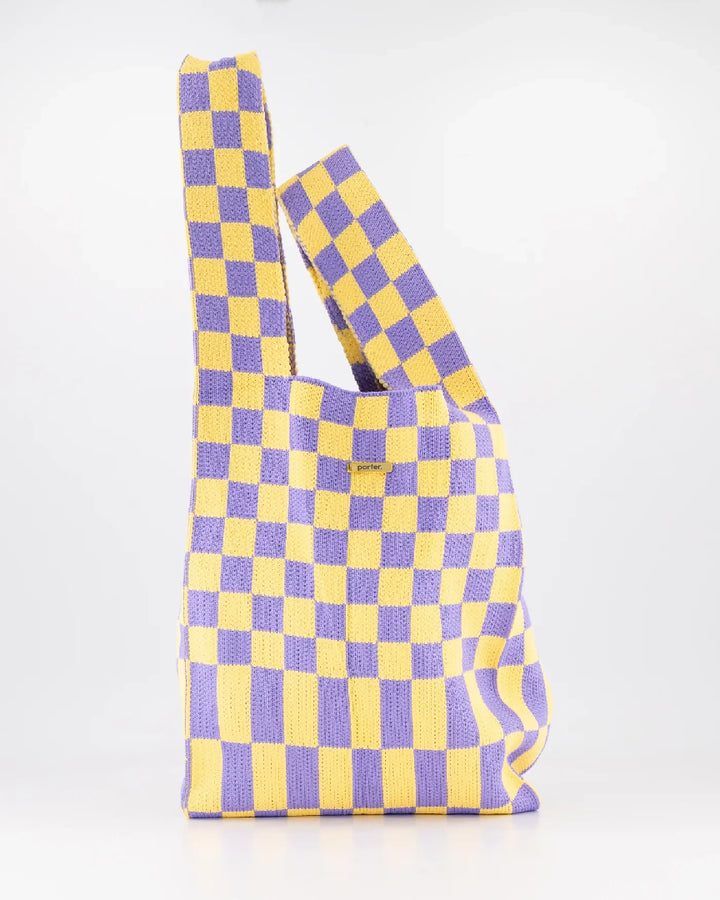 Yellow Check Maxi Shopper