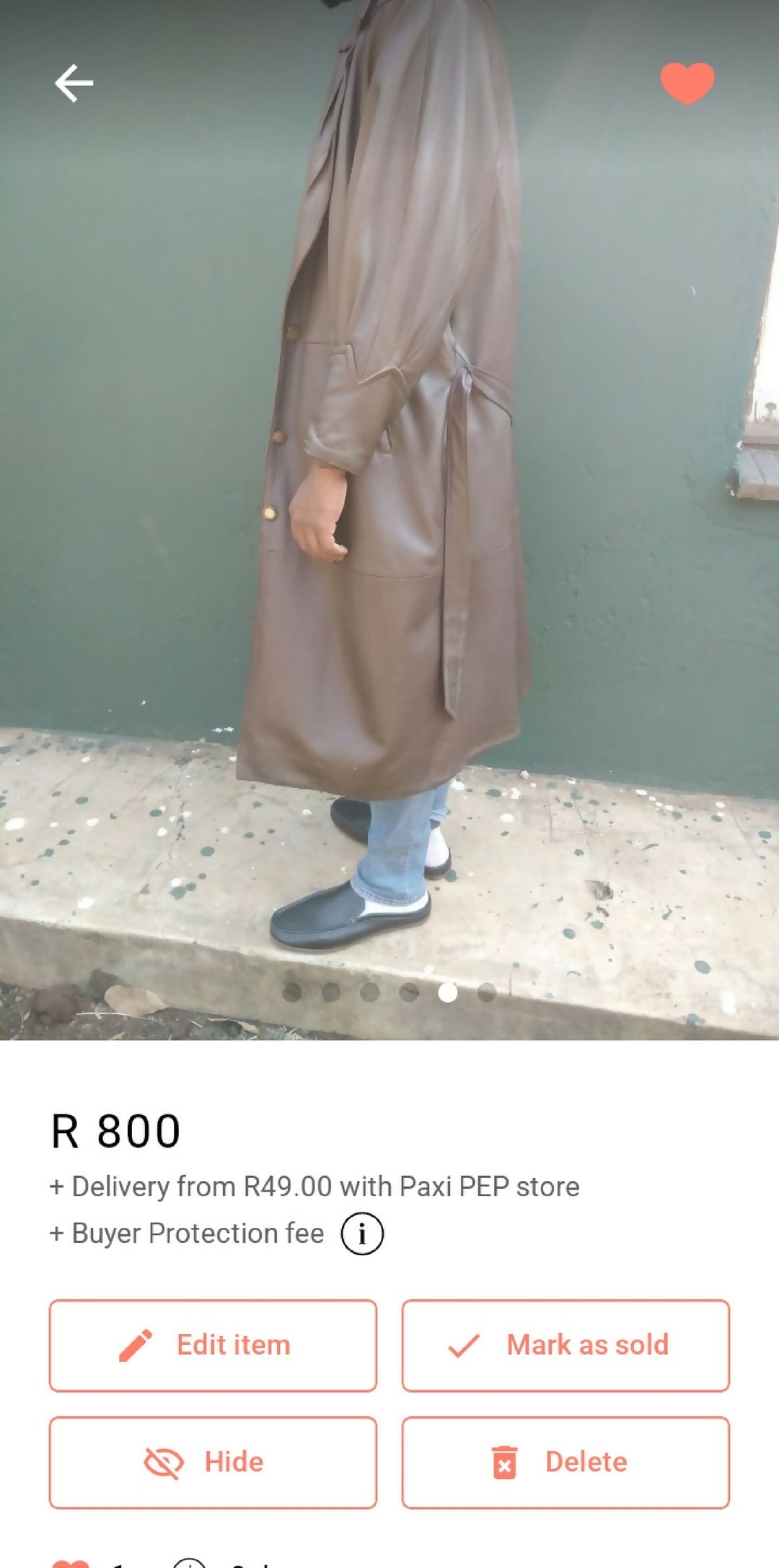 Extra long leather jacket