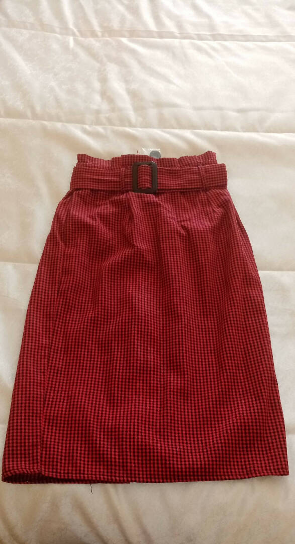Black & Red Check Skirt
