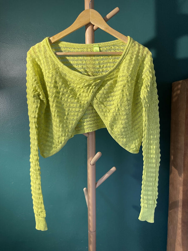 Neon Yellow woven woolen sleeves