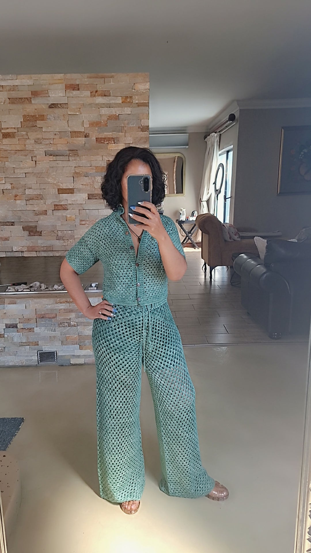 crochet pants set Size S/M