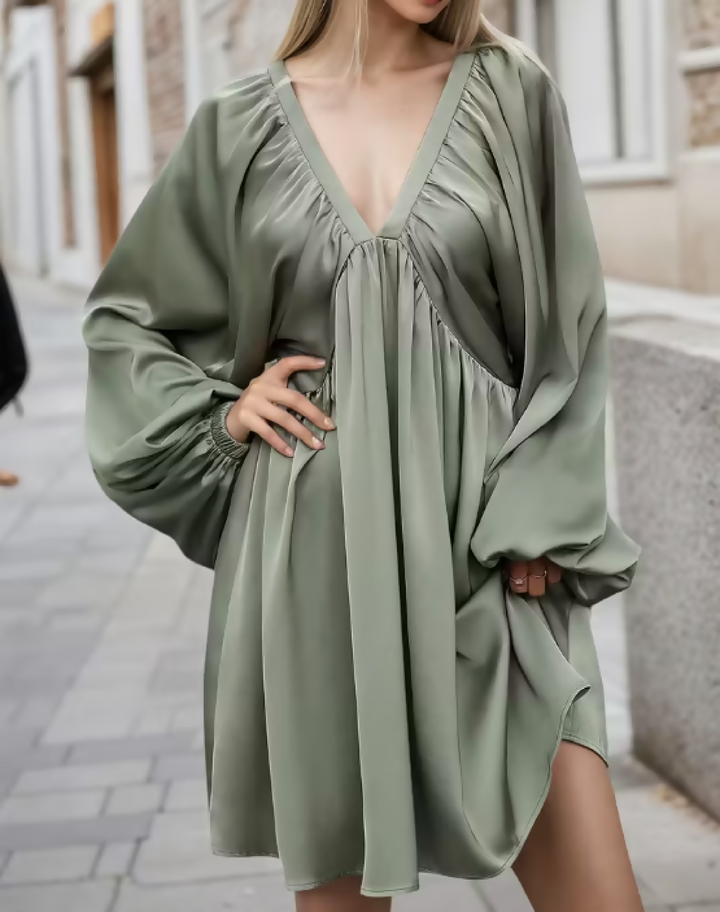 Sage Green Satin Dress