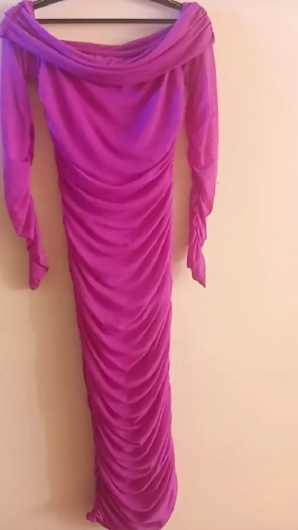 Runched purple dress