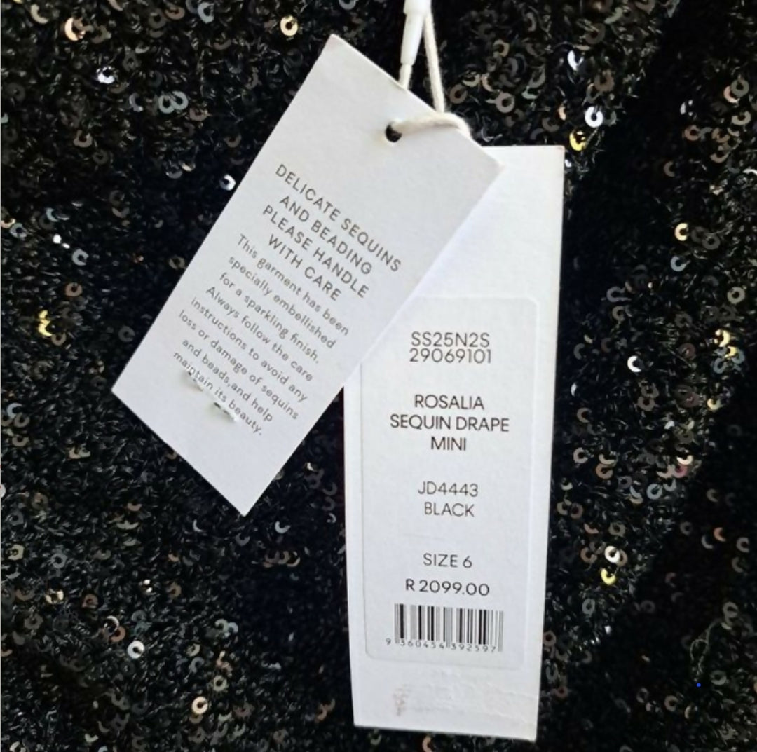 Rosalia Sequin Drape Mini Dress