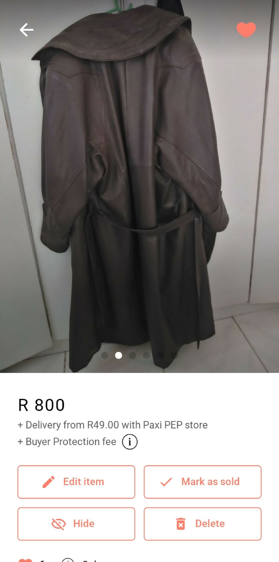 Extra long leather jacket