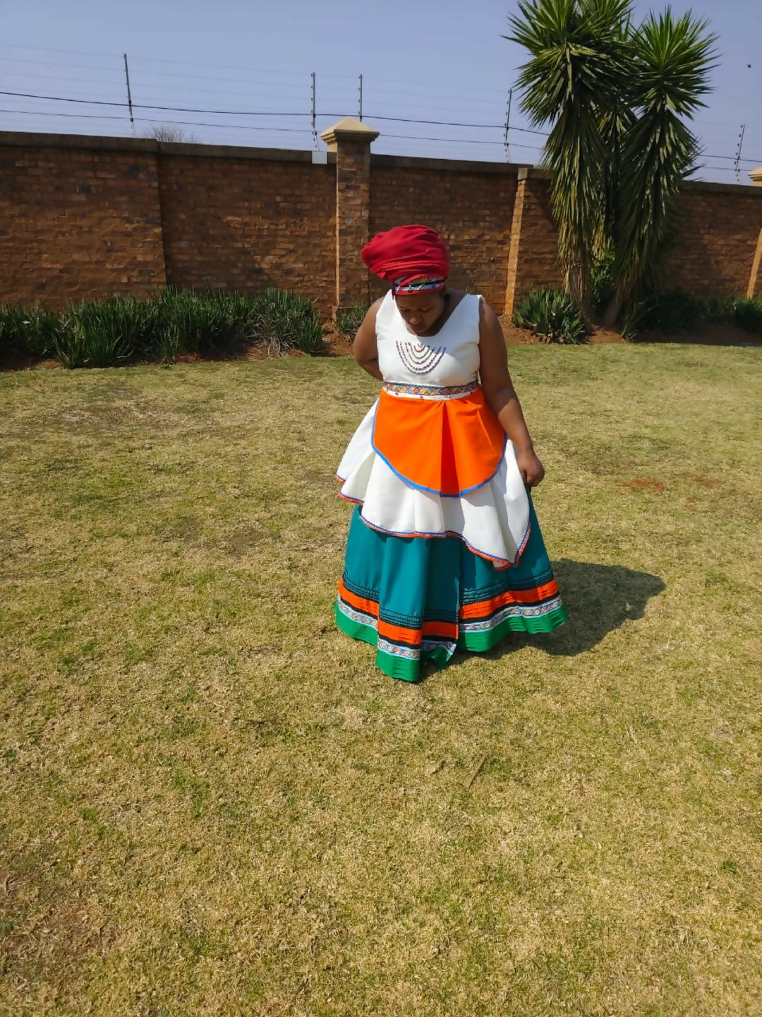 Xhosa Inspired Outfit (Skirt, Top And Doek)