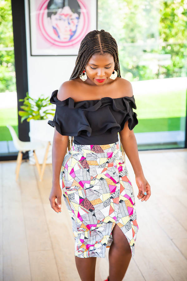 Image of Anisa Mpungwe Geometric Pencil Skirt