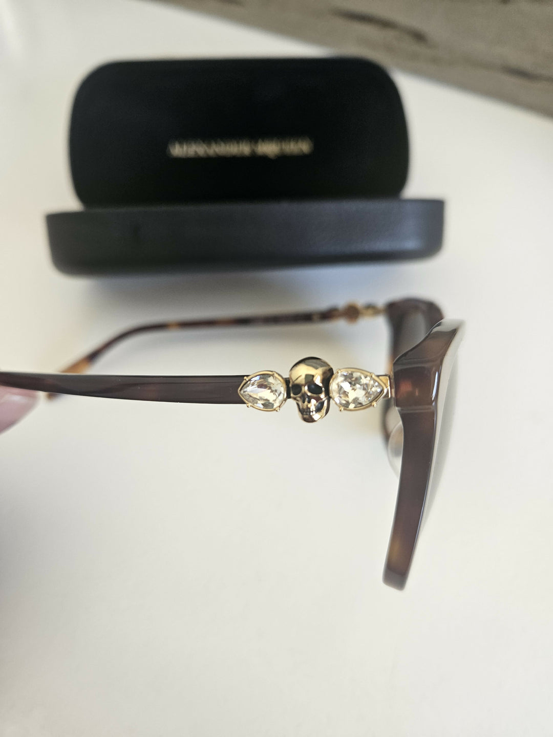 Alexander McQueen Acetate Skull-Embellished Cat-Eye Sunglasses
