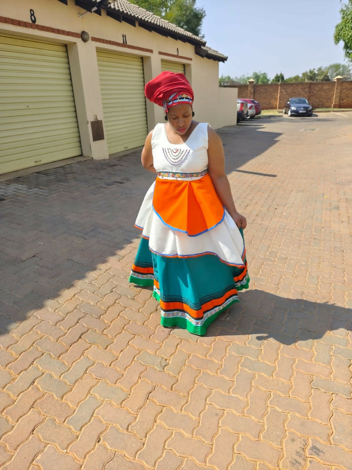 Xhosa Inspired Outfit (Skirt, Top And Doek)