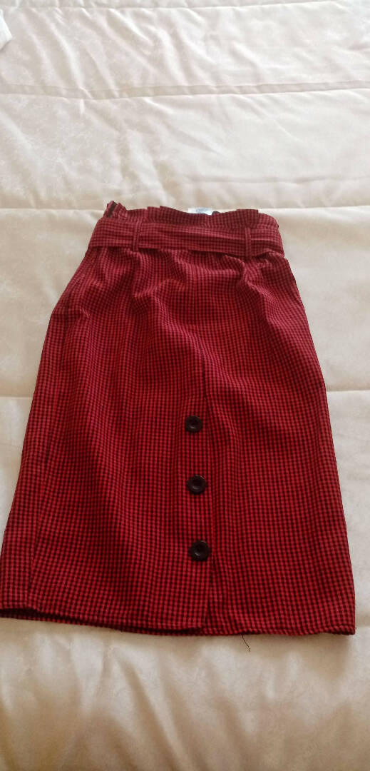Black & Red Check Skirt