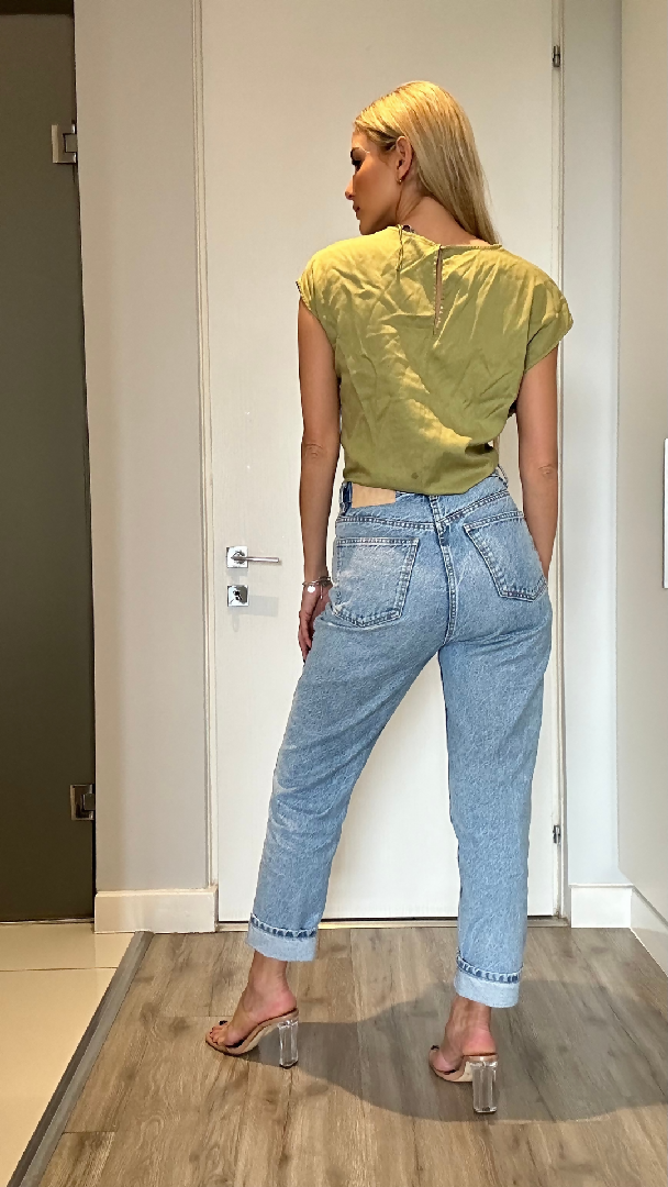 Zara Green Crop Shirt