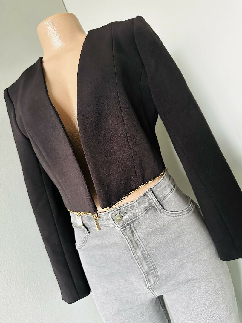 Forever New Cropped Formal Zipped Jacket