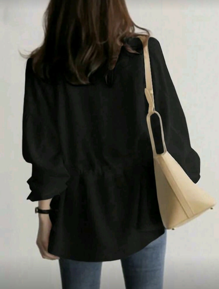 Waist Tie Vneck Smart Casual Top