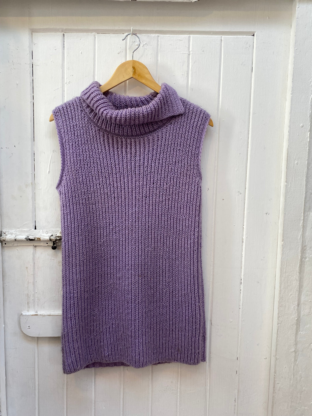 Purple Knit turtle neck vest